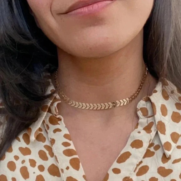 Leaves Choker 18k Gold Plated BEST SELLER - Picture 4 of 6